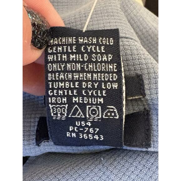 IZOD Women's Blue Washable Silk Short Sleeve Camp Shirt Size XXL Lightweight - Picture 5 of 5